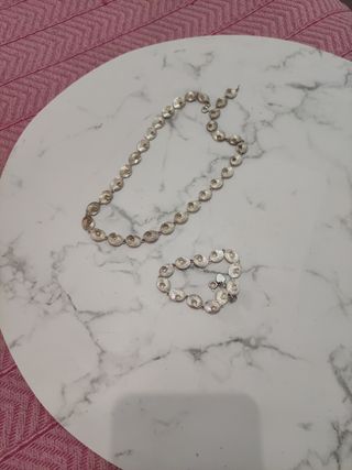 Conjunto de plata: collar y pulsera