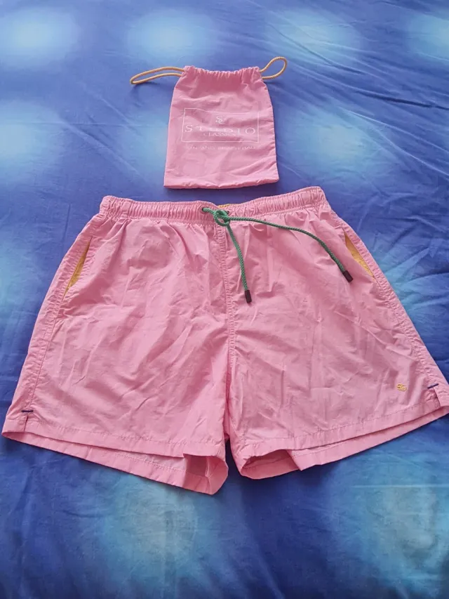 Shorts de baño rosa + bolsa Studio Classics