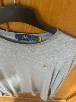 Camiseta Polo Ralph Lauren gris manga larga