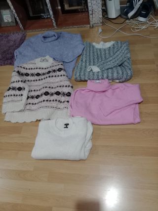Lote 5 Jerséis Mujer Zara, Massimo, Stradivarius