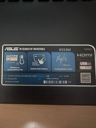 Portátil Asus X553M Intel Bay Trail 4GB RAM 500GB 