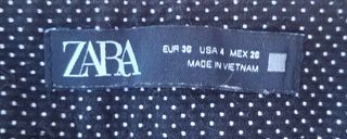 Pantalón ZARA negro topitos T.36