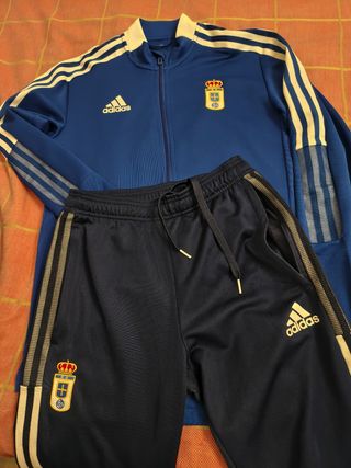 Chándal Real Oviedo Adidas Azul 
