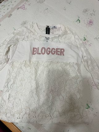 Top pizzo manica lunga BLOGGER