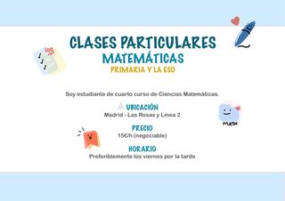 Clases particulares de Matemáticas. Primaria & ESO