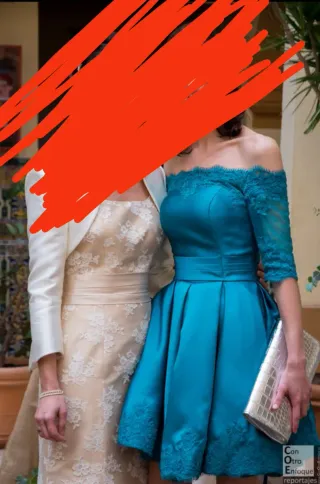 Vestido fiesta azul turquesa