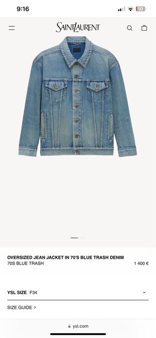 Chaqueta vaquera Saint Laurent auténtica