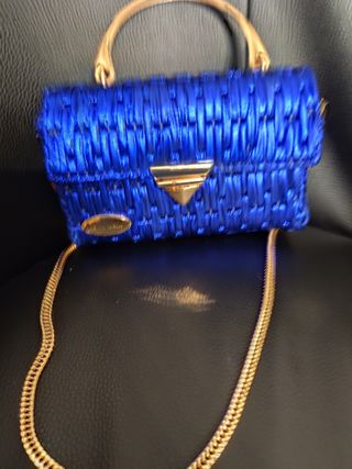 Bolso de fiesta azul y dorado