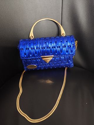 Bolso de fiesta azul y dorado