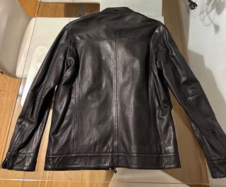 Cazadora cuero negra hombre