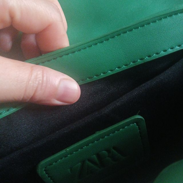 Borsa Zara verde trapuntata