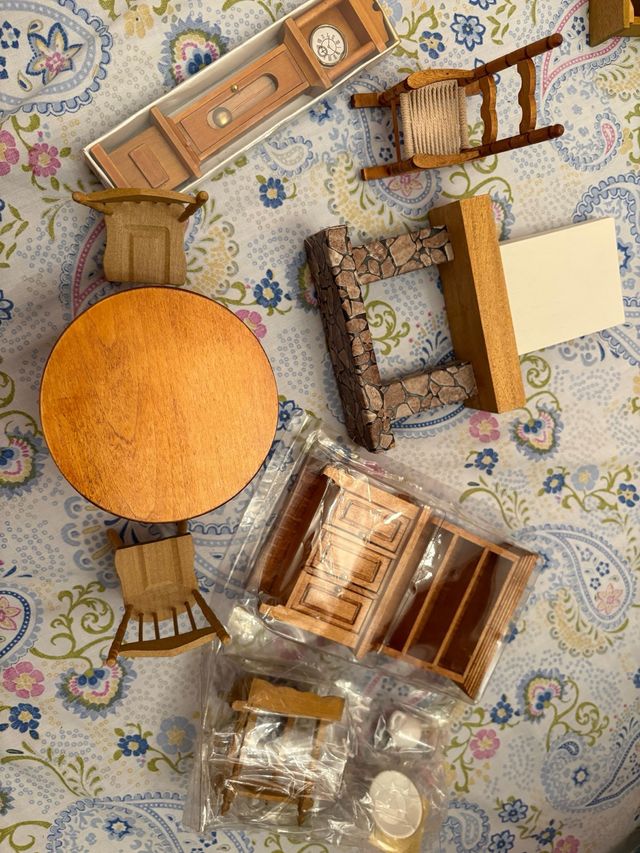 Lote Muebles Miniatura Casa Rústica