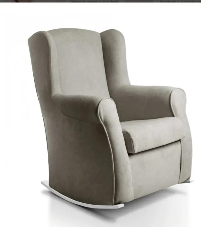 Butaca mecedora lactancia gris tela