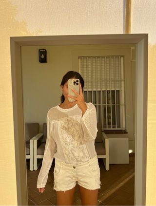 Shorts blancos vaquero Zara