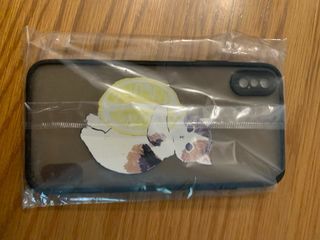 Cover iPhone X/Xs con disegno gatto e limone
