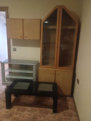 Muebles de salón madera y cristal