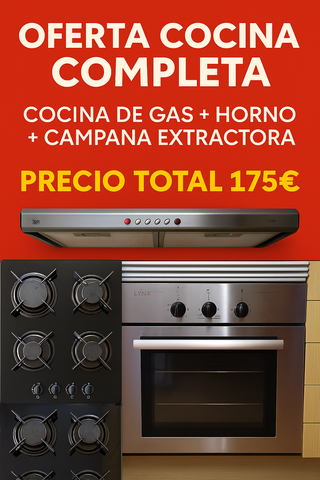 Oferta Cocina Completa: Gas, Horno y Campana