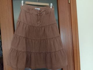 Falda vaquera marrón Hasnoca Talla XS