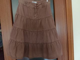 Falda vaquera marrón Hasnoca Talla XS