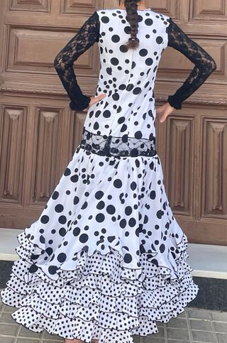 Traje Flamenca Lunares Talla S/XS Niña