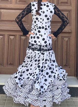 Traje Flamenca Lunares Talla S/XS Niña