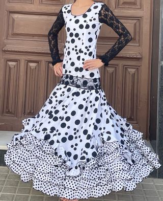 Traje Flamenca Lunares Talla S/XS Niña