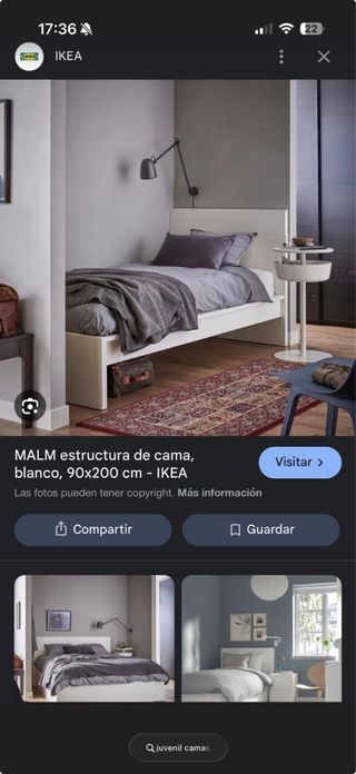 Juego 2 Camas Ikea, una de ellas de niño 