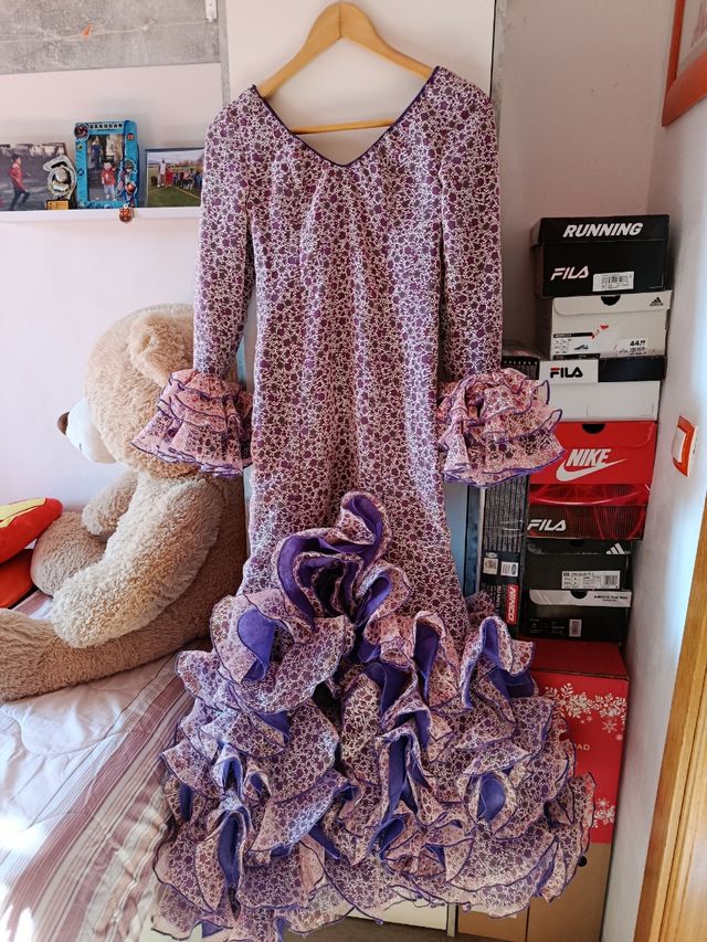 Vestido Flamenca Morado y Rosa niña 12 años