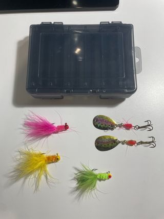 Caja señuelos pesca agua dulce 