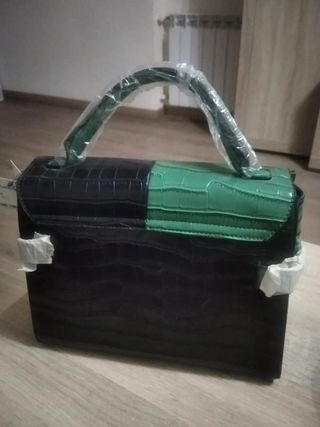 Bolso Bicolor Mano/Hombro 28x22cm Nuevo