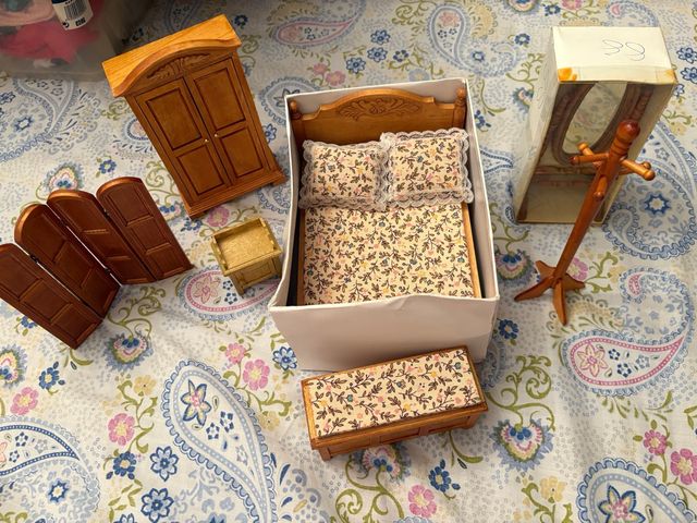 Conjunto dormitorio casa muñecas rústico