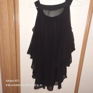 Blusa transparente negra talla única
