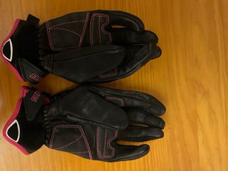 Guantes Moto Bering Mujer Negro y Rosa
