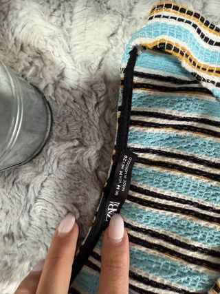 Top Zara Rayas Azul
