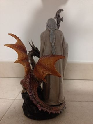 Figura Mago Merlín con Dragón