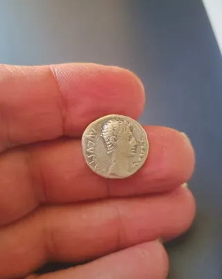 Denario Octavio Augusto - plata / moneda romana 