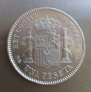 Moneda Plata 1 Peseta 1896.