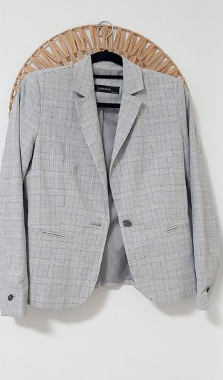 Chaqueta Zara cuadros gris