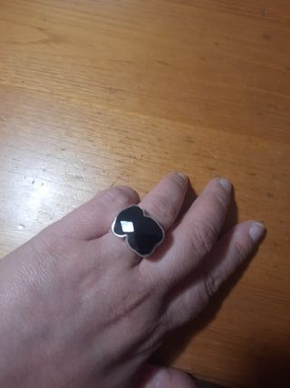 Anillo Tous Corazón Ónix Plata