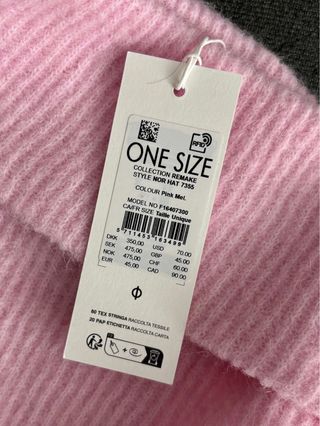 Gorro de lana rosa Samsøe Samsøe con etiqueta