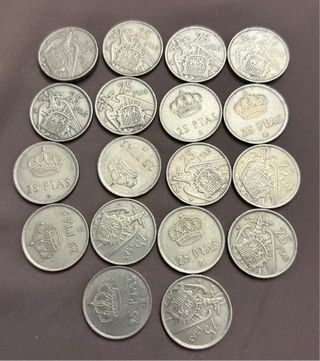 Lote 18 Monedas 25 PTAS España