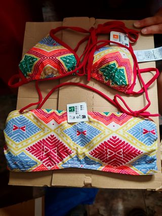 Bikini Decathlon Talla M Estampado Geométrico