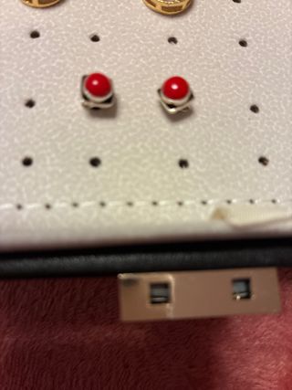 Pendientes Plata 925 Coral Rojo