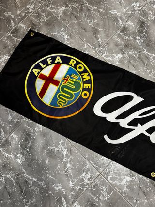 Bandera decorativa Alfa Romeo logo