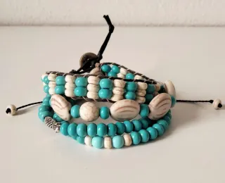 Set 4 bracciali pasta di turchese