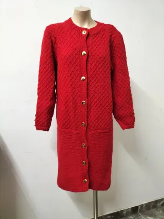 Chaqueta Vintage Hecha a Mano Roja