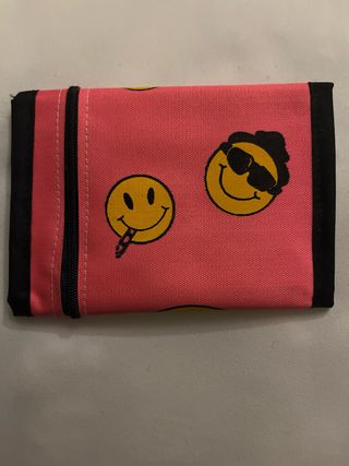 Cartera infantil rosa con emojis