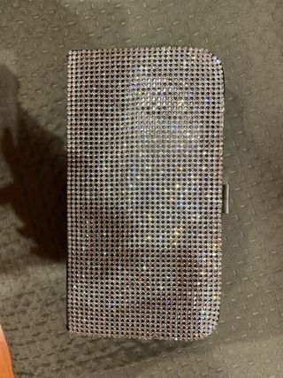 Pochette strass argento
