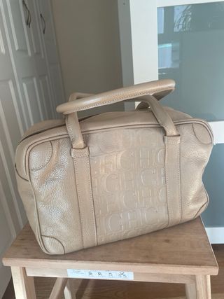 Bolso de piel beige