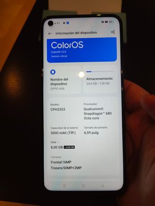 OPPO A96 Black + pellicola protettiva